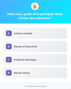 Raisons pour l'échec d'un webinaire.