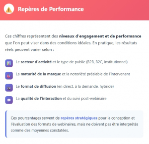 Note sur les chiffres de performance webinaire